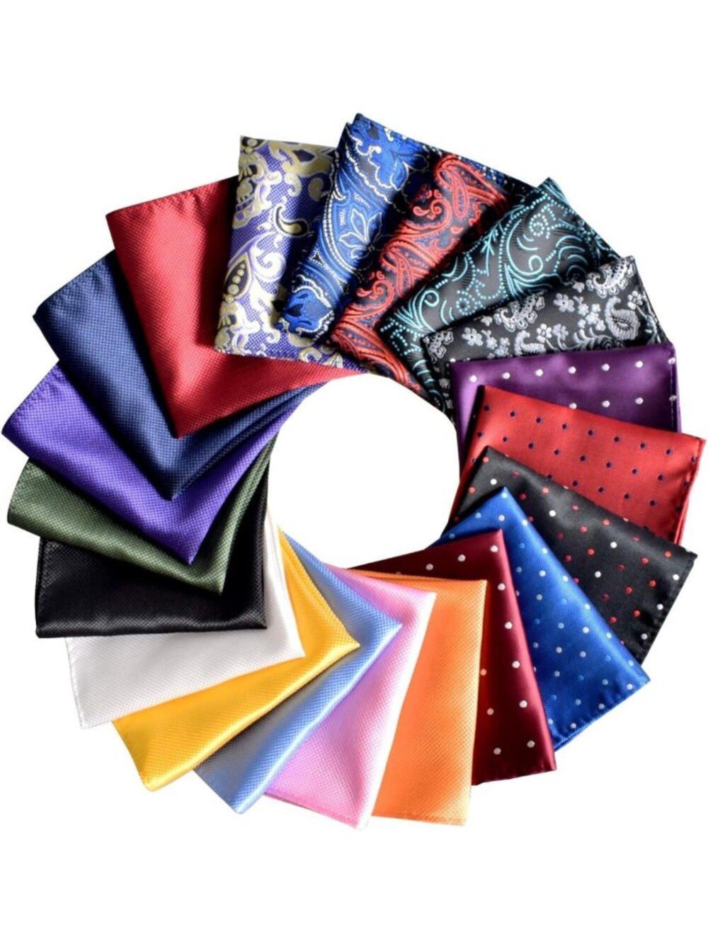 Stylish 10x10 Inch Pocket Squares for Men - 20 Pack Handkerchiefs Set